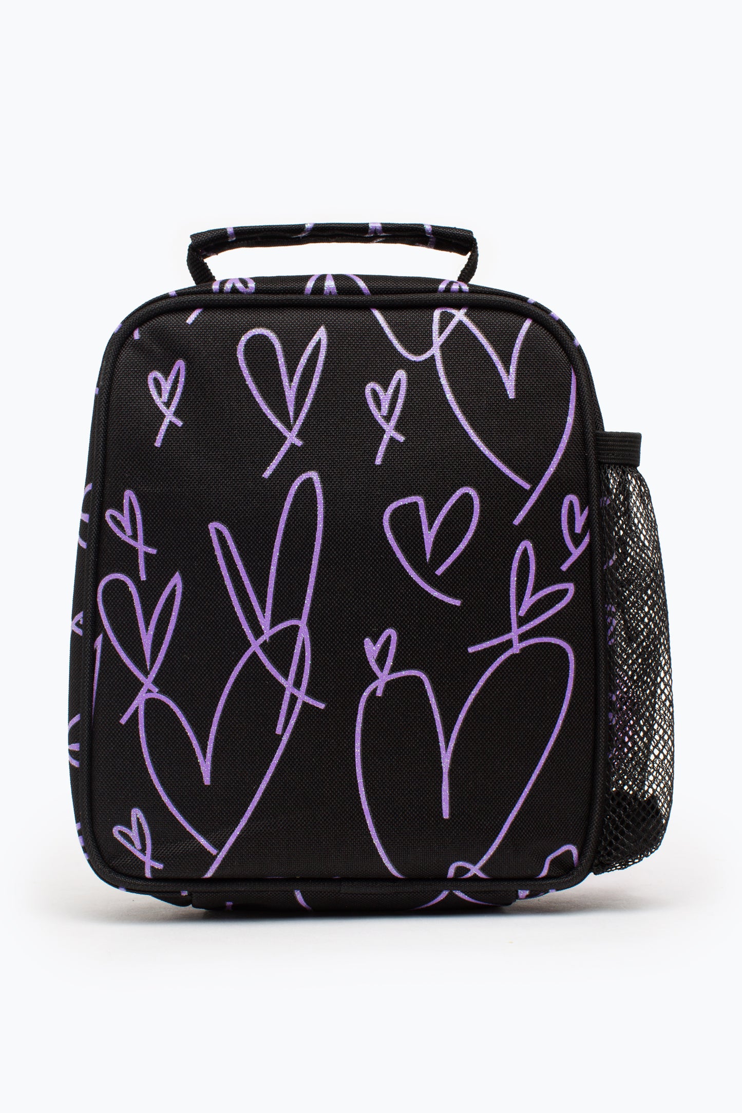 Hype Purple Glitter Scribble Heart Lunch Box