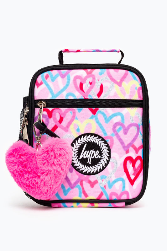 Hype Graffiti Hearts Pink Lunch Box Front Side