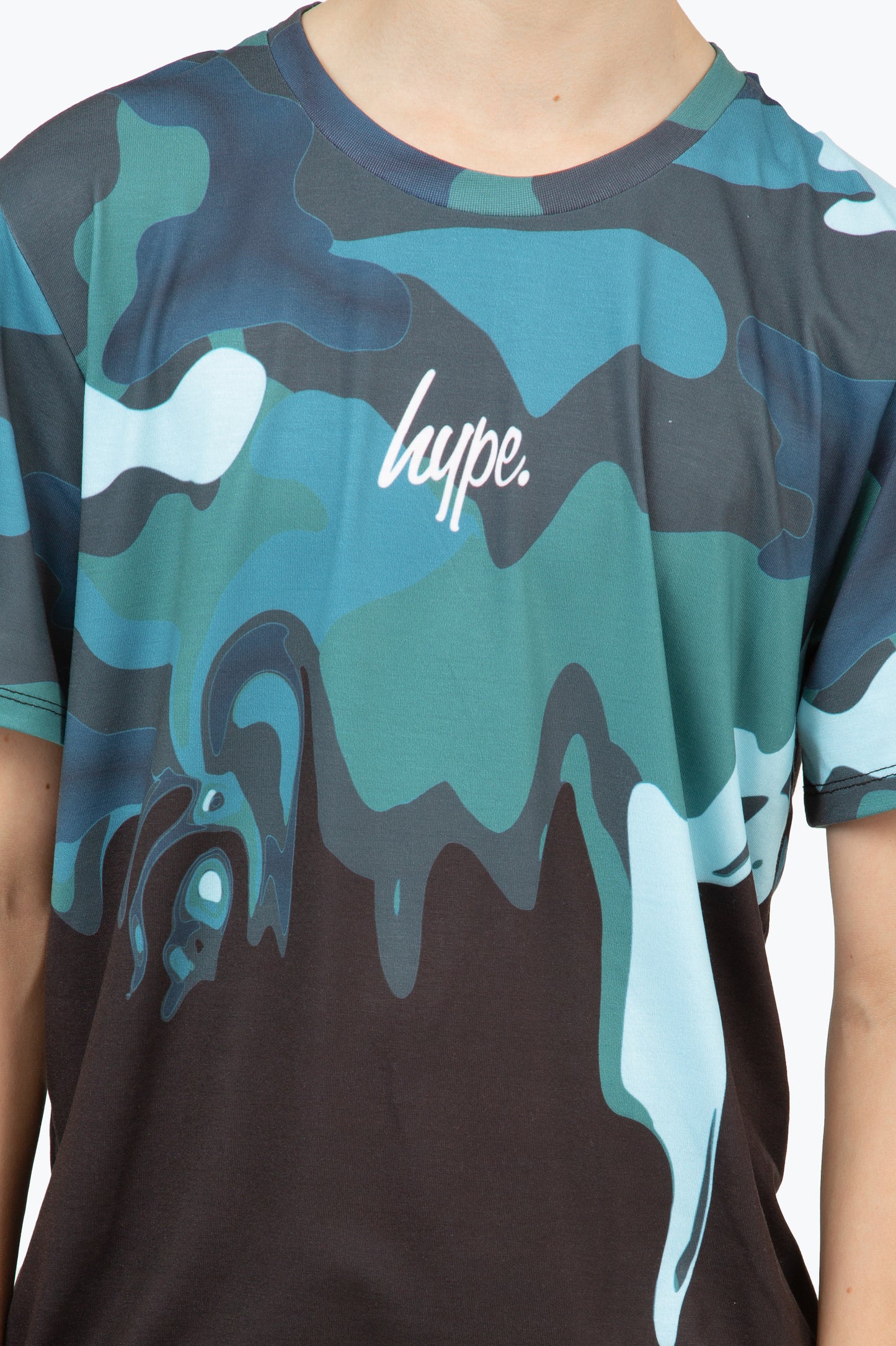 Hype Boys Blue Camo Drip T-Shirt