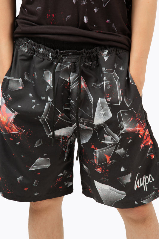 Hype Boys Red Shatter Swim Shorts