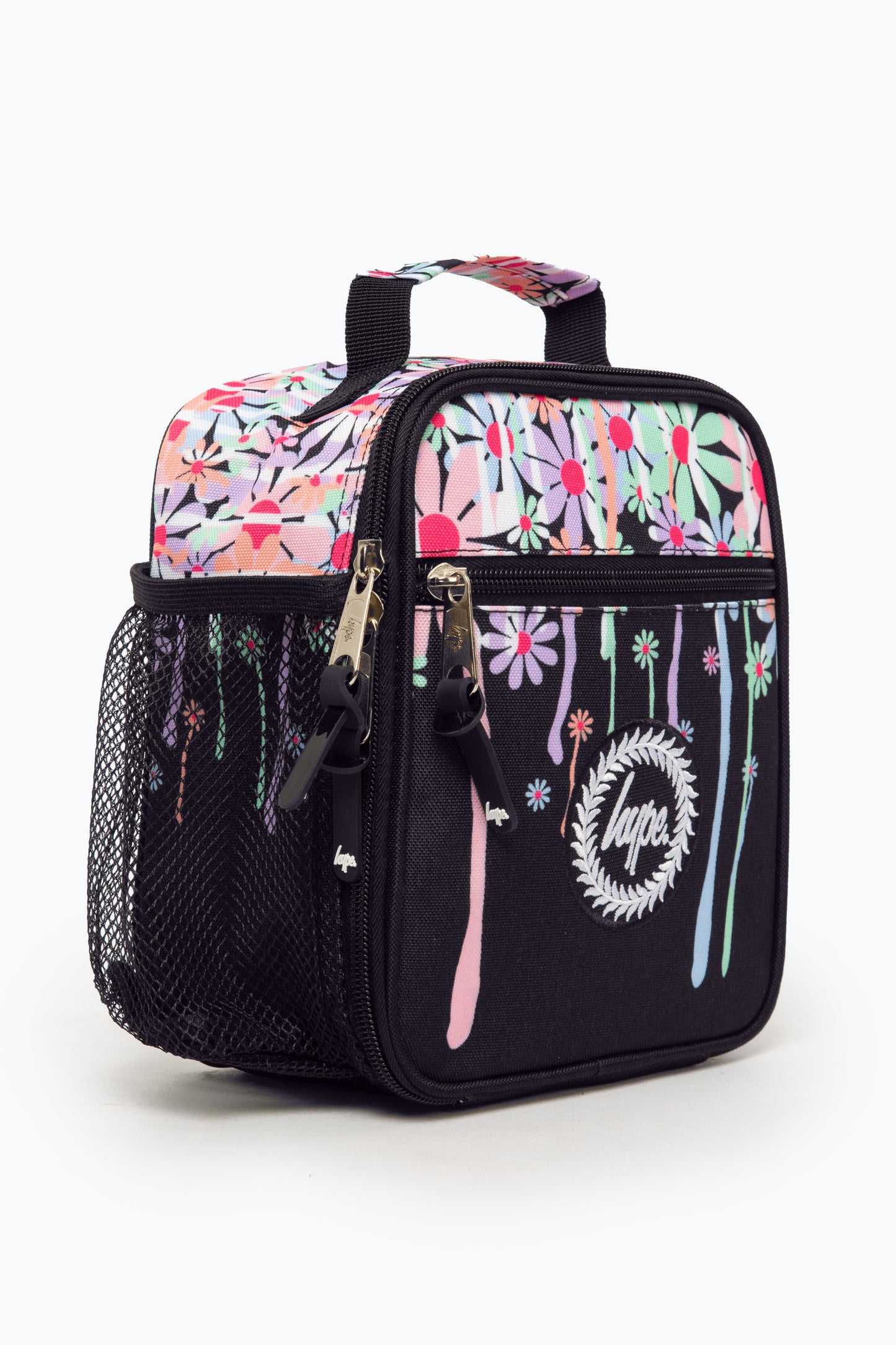 Hype Kids Unisex Black Daisy Drip Lunch Box