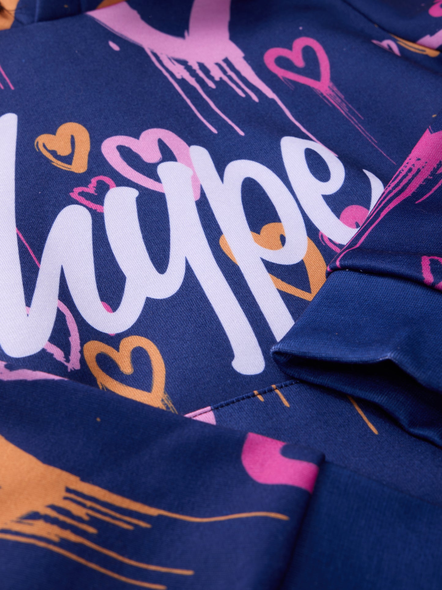Hype Girls Navy Heart Drips Hoodie