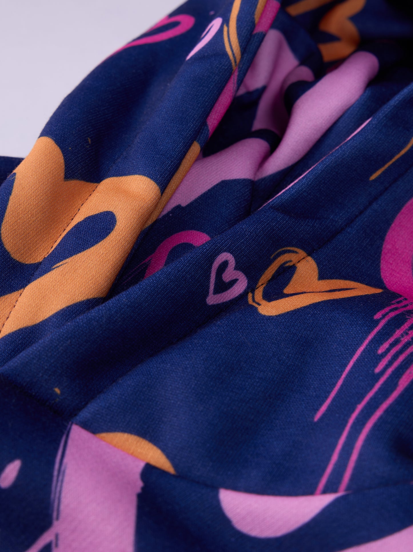 Hype Girls Navy Heart Drips Hoodie