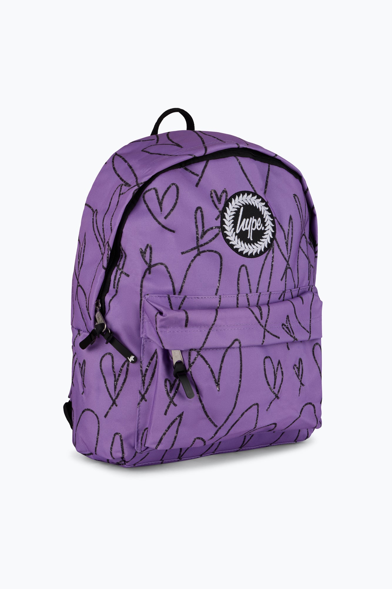 Hype Unisex Purple Scribble Hearts Backpack