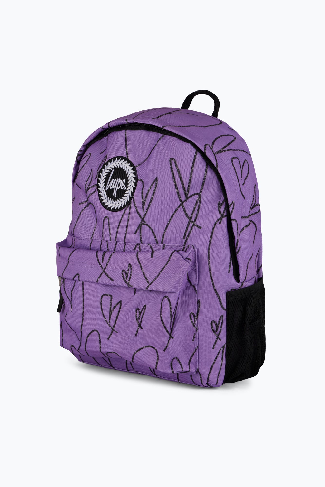 Hype Unisex Purple Scribble Hearts Backpack