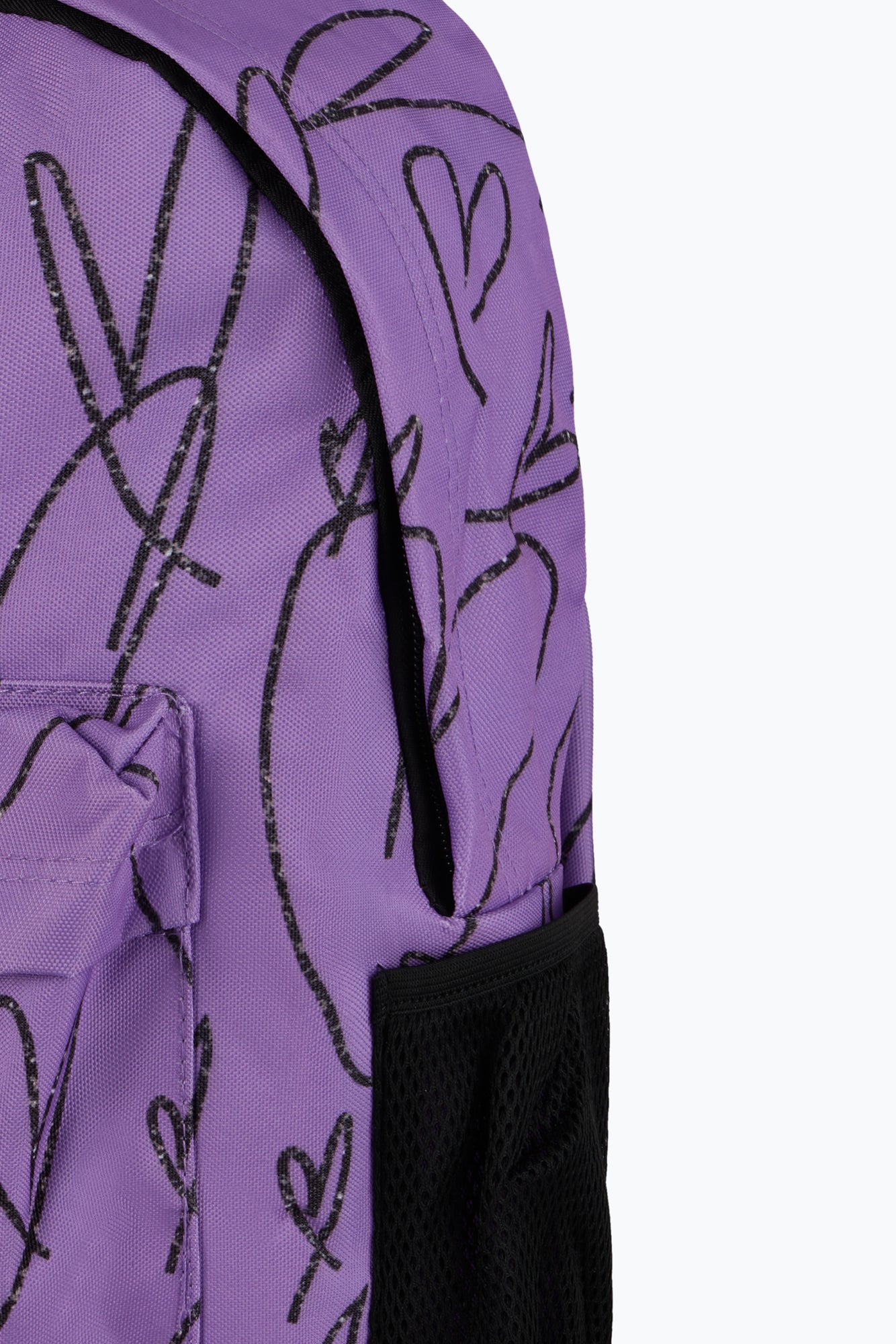 Hype Unisex Purple Scribble Hearts Backpack
