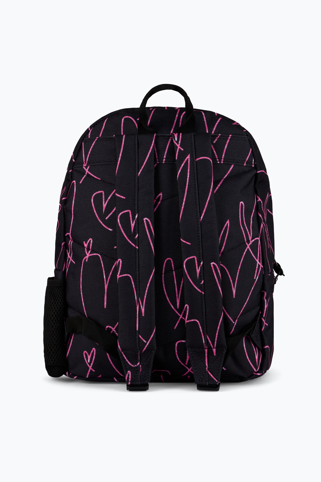Hype Unisex Black/Pink Glitter Scribble Hearts Backpack