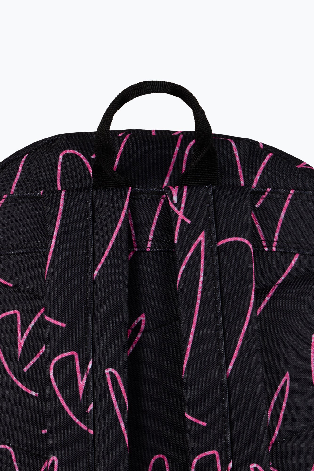 Hype Unisex Black/Pink Glitter Scribble Hearts Backpack