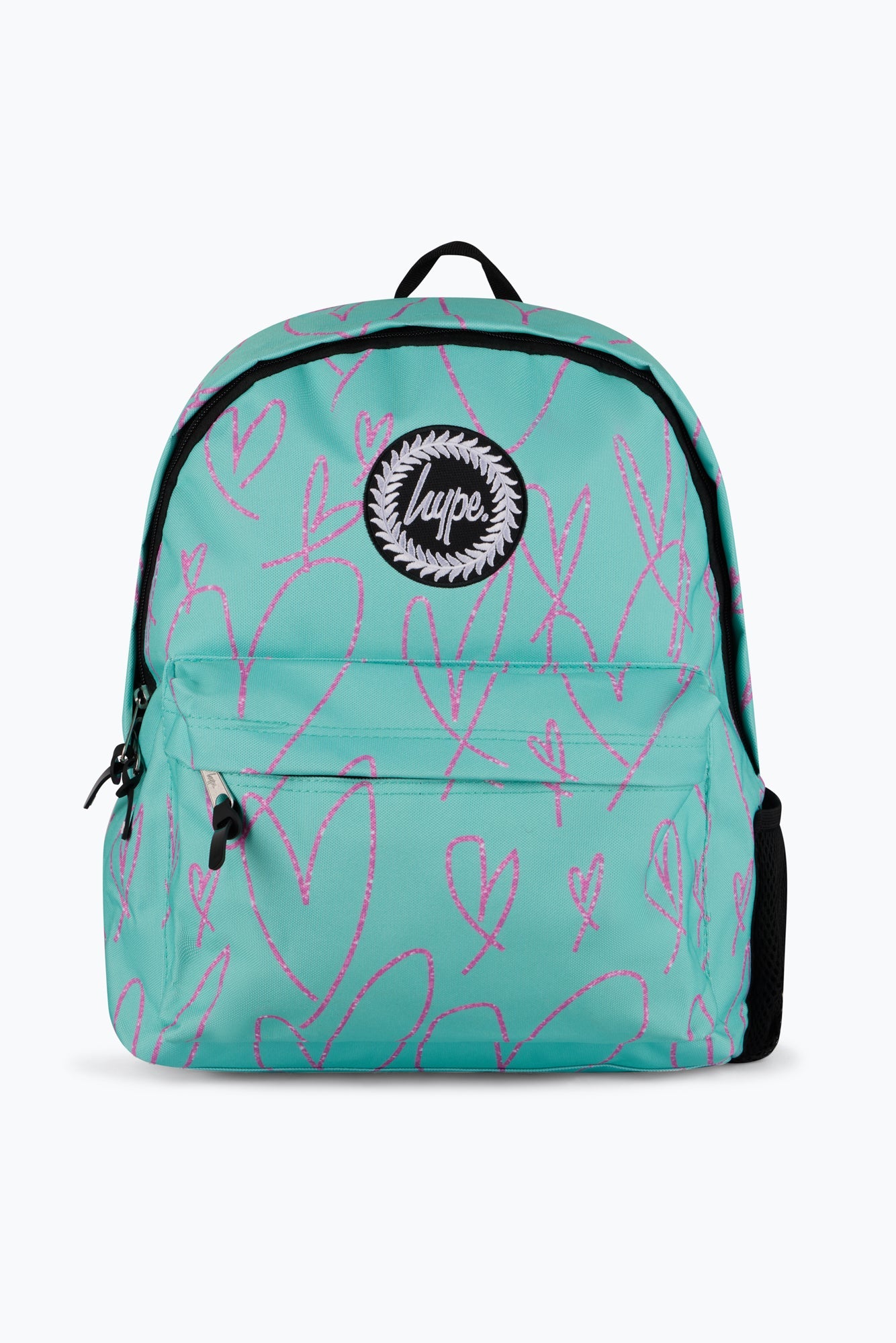 Hype Unisex Mint/Purple Scribble Hearts Backpack
