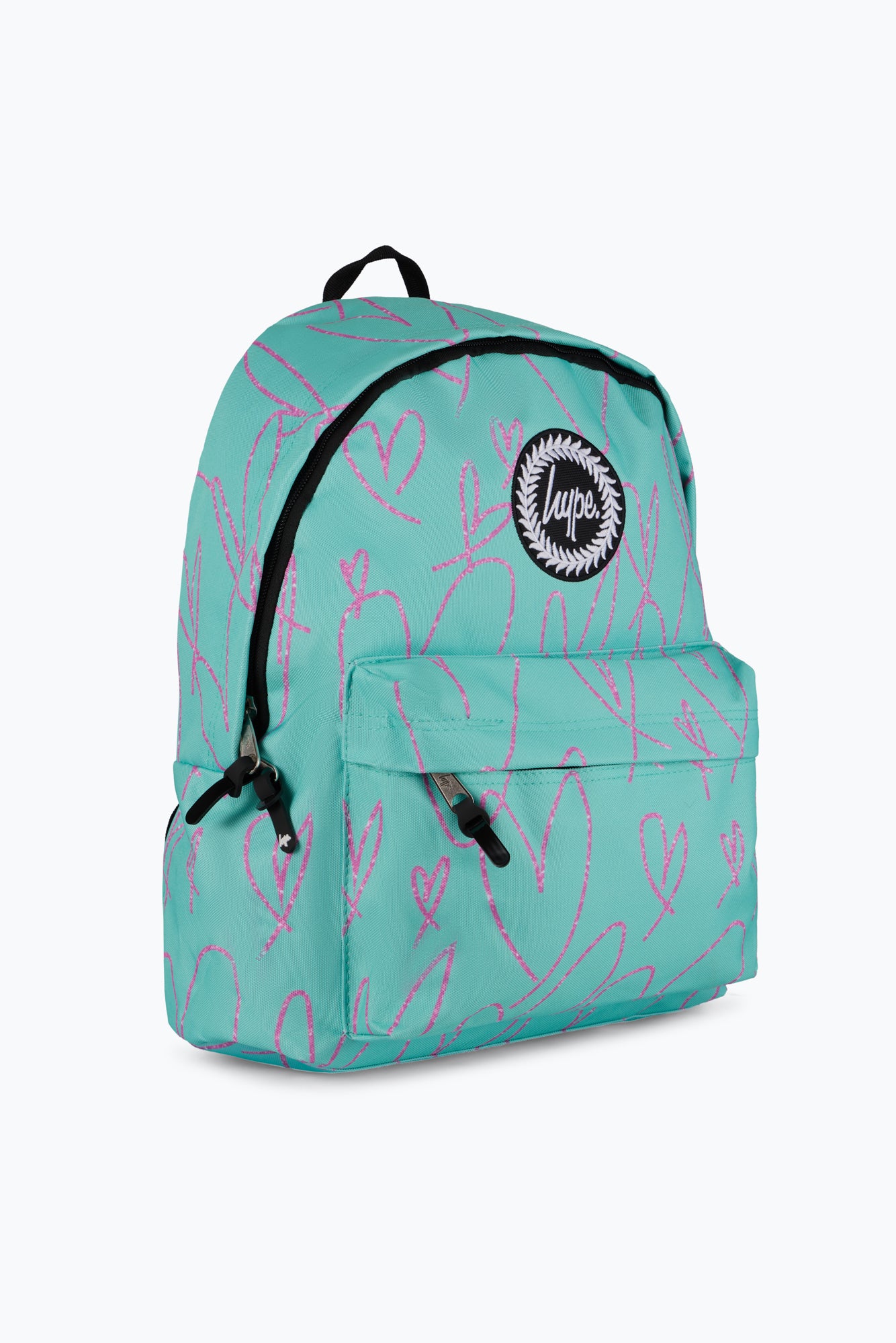Hype Unisex Mint/Purple Scribble Hearts Backpack