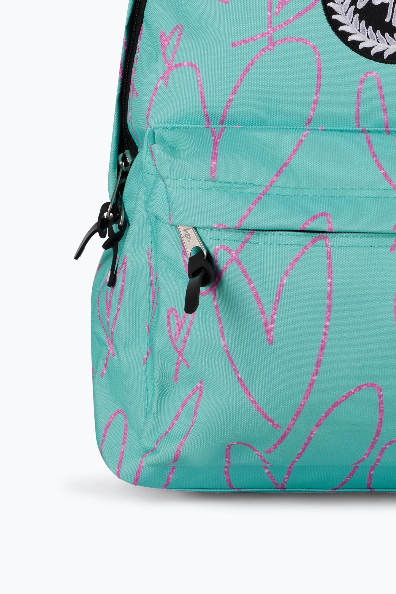 Hype Unisex Mint/Purple Scribble Hearts Backpack