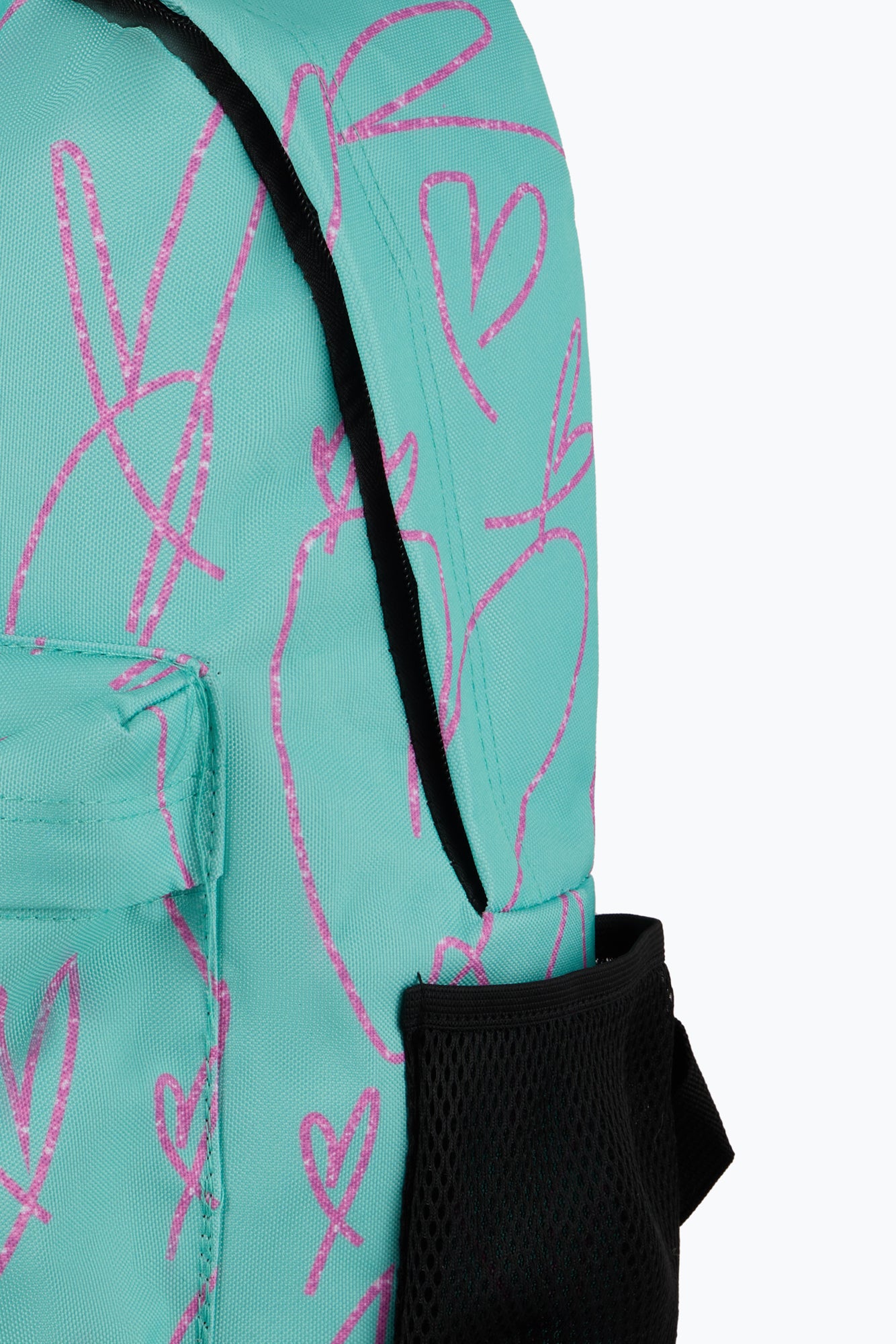 Hype Unisex Mint/Purple Scribble Hearts Backpack