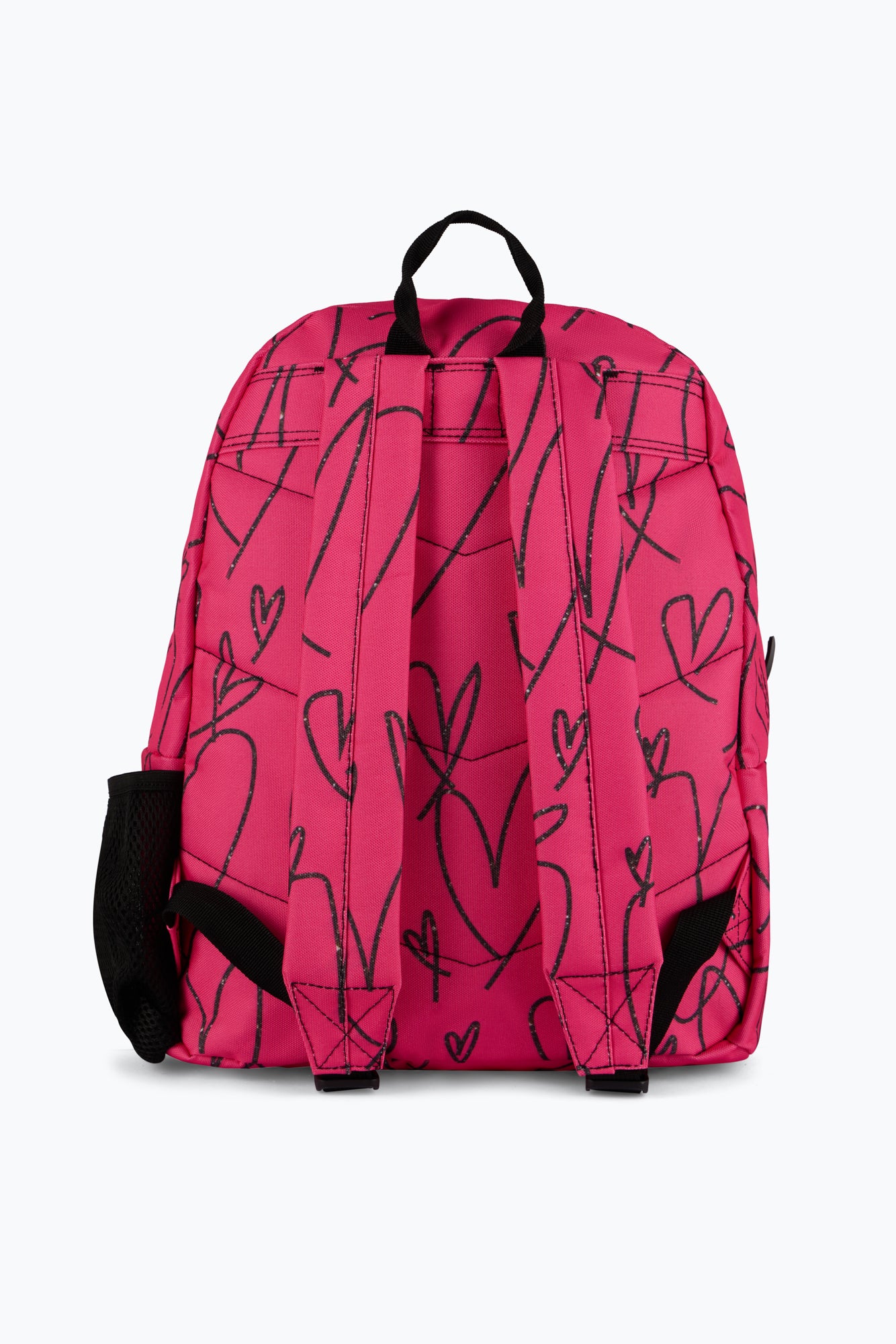Hype Unisex Pink/Black Scribble Hearts Backpack