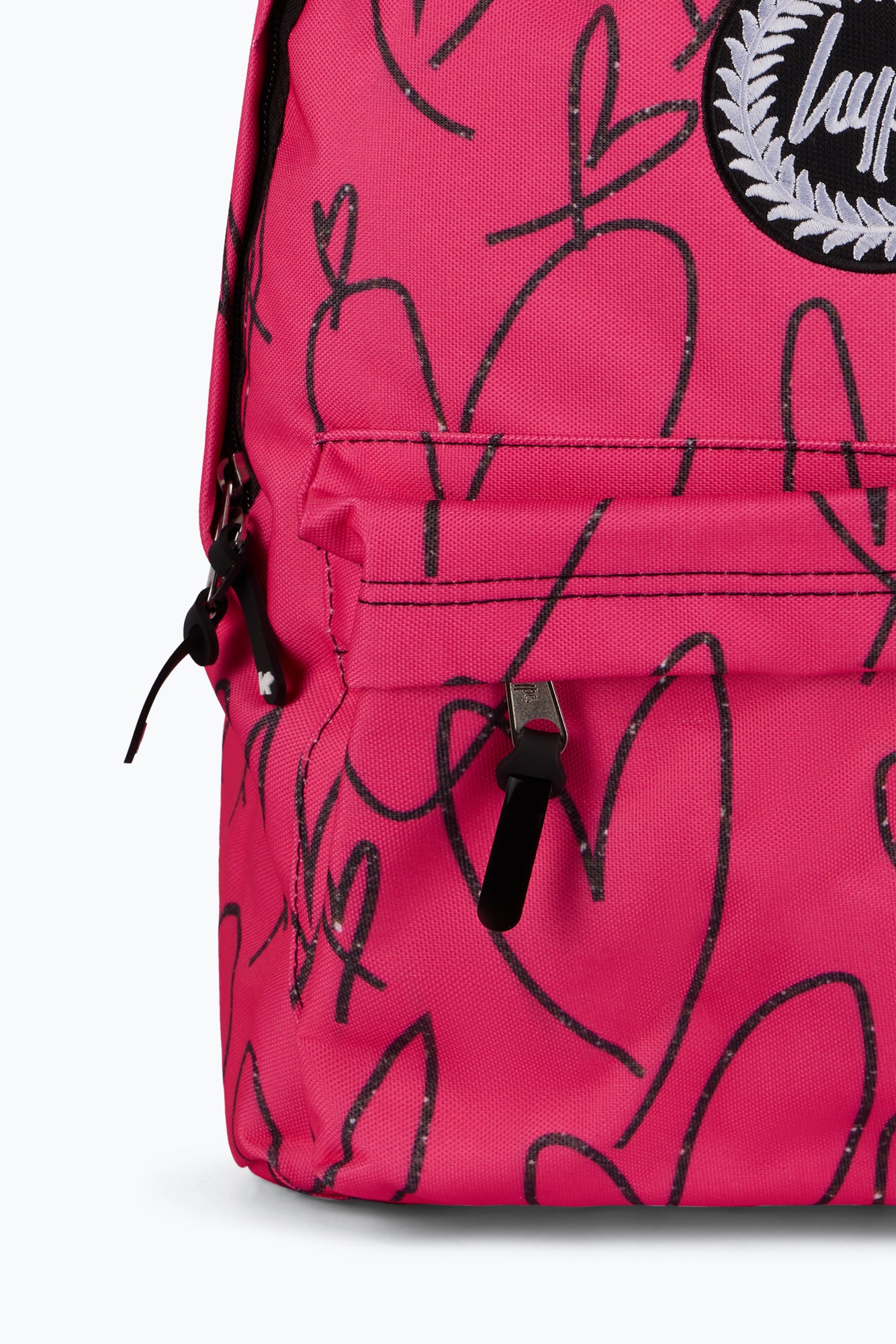 Hype Unisex Pink/Black Scribble Hearts Backpack