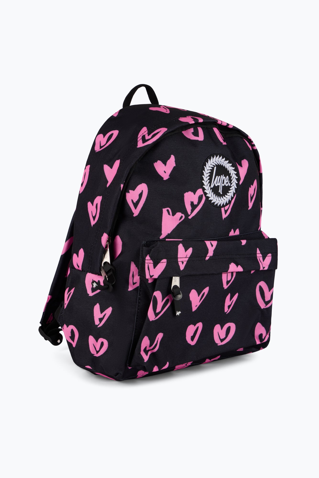 Hype Unisex Black/Pink Scribble Hearts Backpack