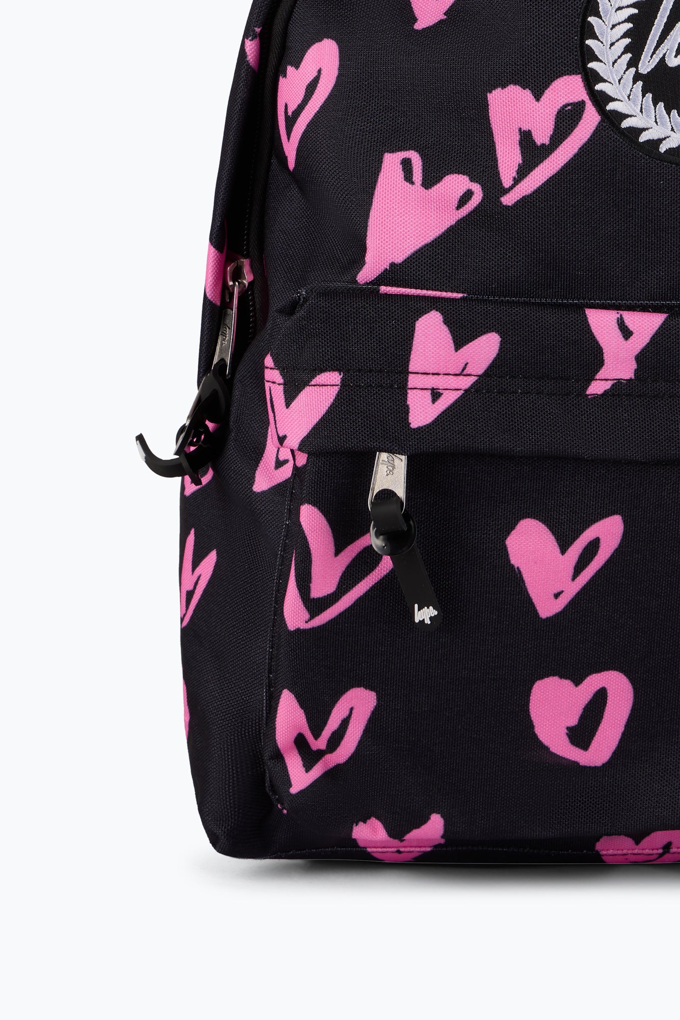 Hype Unisex Black/Pink Scribble Hearts Backpack