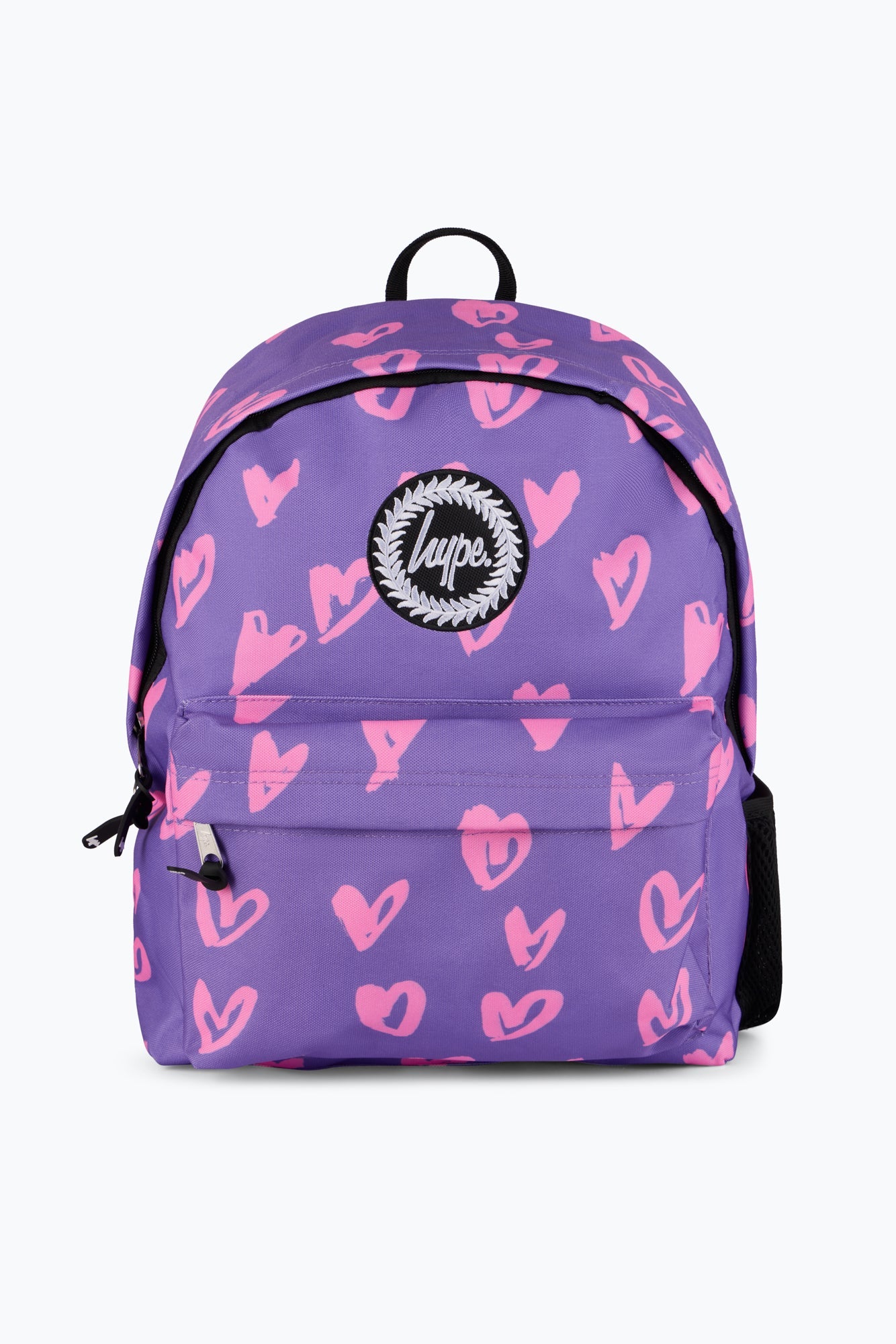Hype Unisex Purple/Pink Glitter Scribble Hearts Backpack