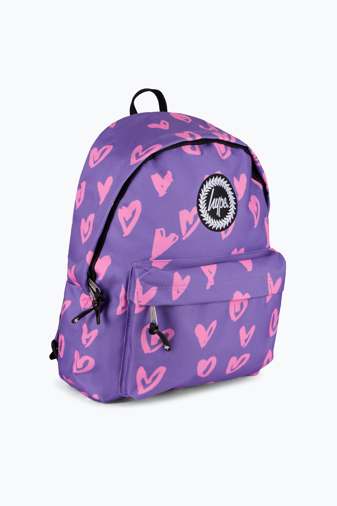 Hype Unisex Purple/Pink Glitter Scribble Hearts Backpack