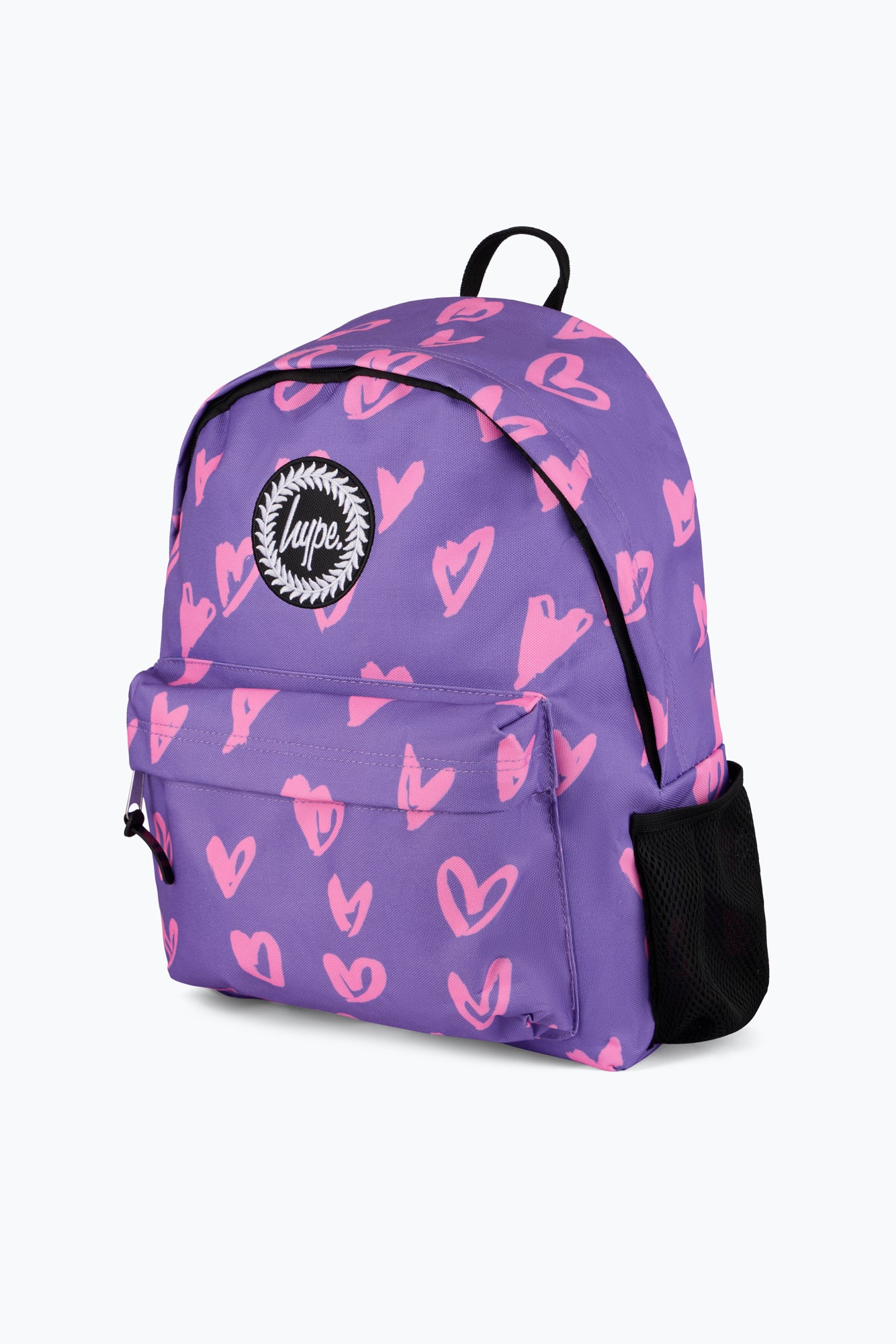 Hype Unisex Purple/Pink Glitter Scribble Hearts Backpack