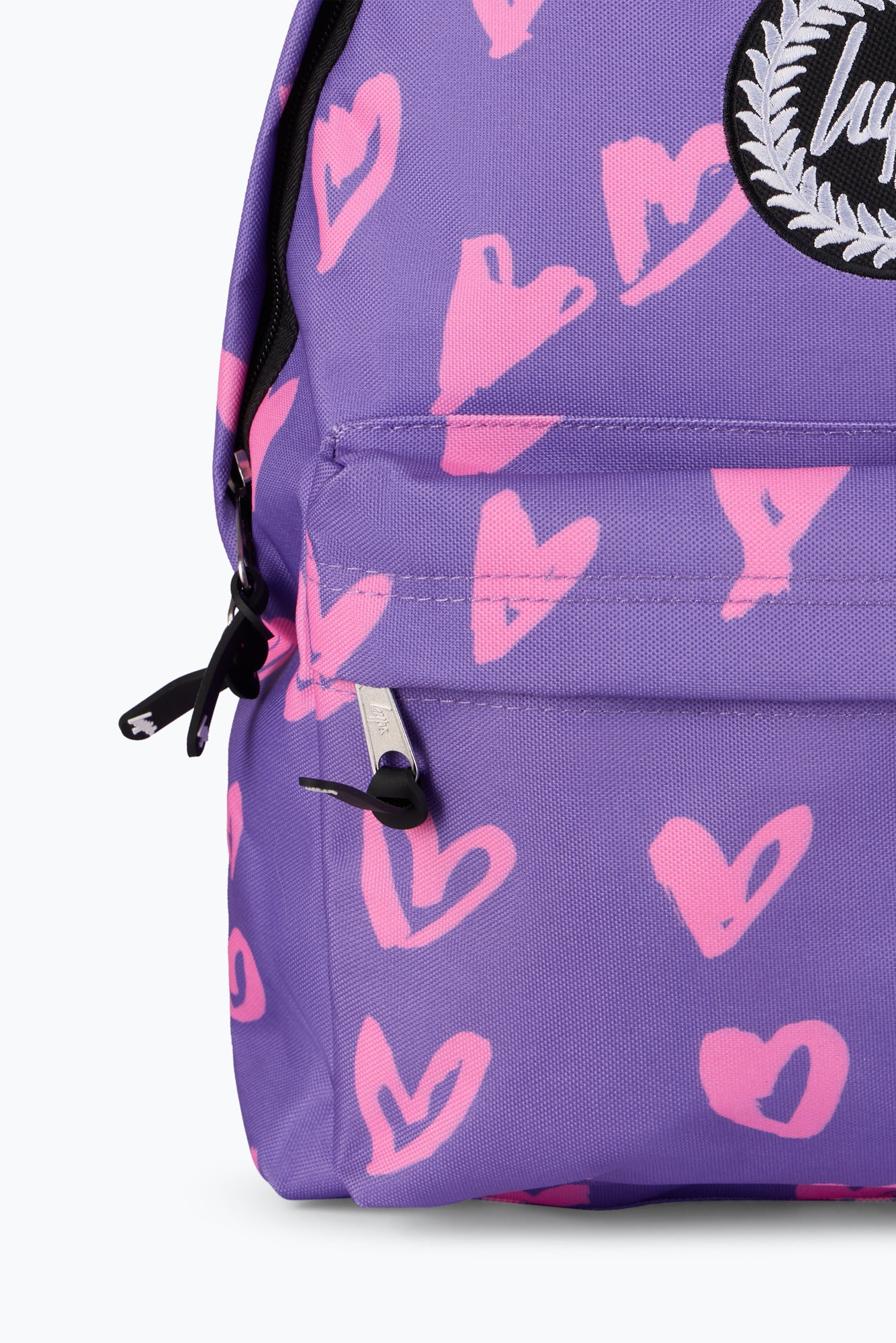 Hype Unisex Purple/Pink Glitter Scribble Hearts Backpack
