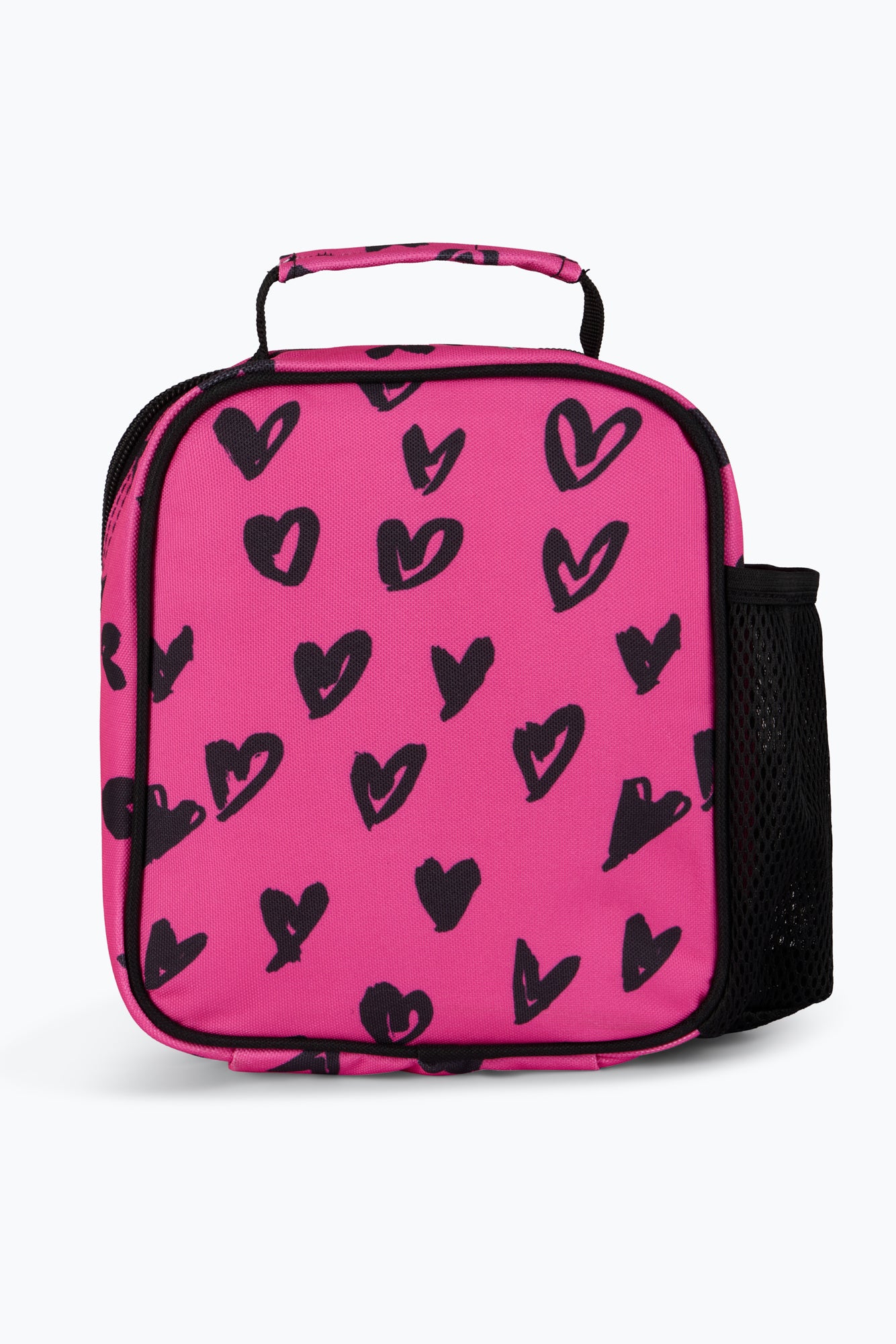 Hype Unisex Pink/Black Scribble Hearts Lunch Bag