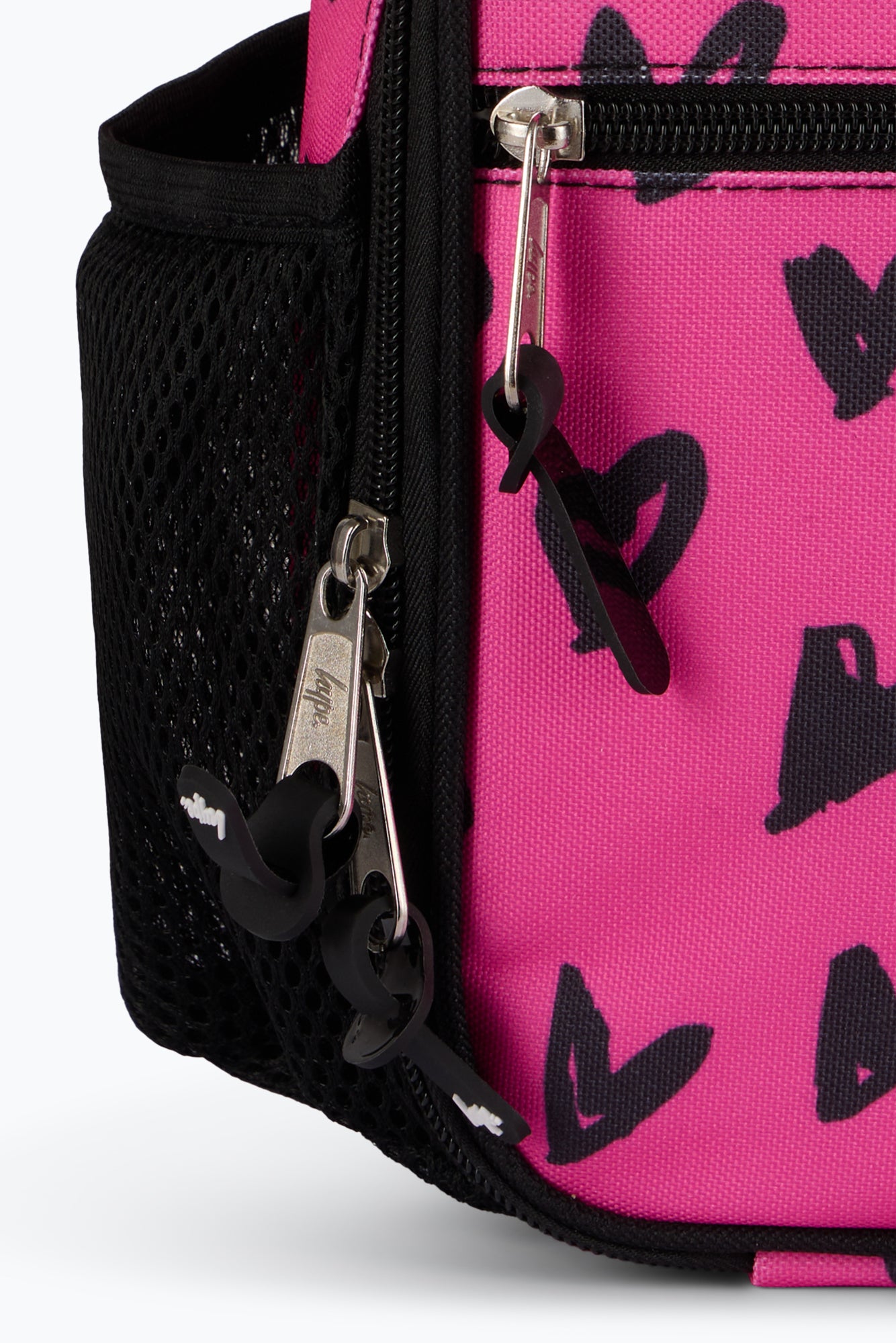 Hype Unisex Pink/Black Scribble Hearts Lunch Bag