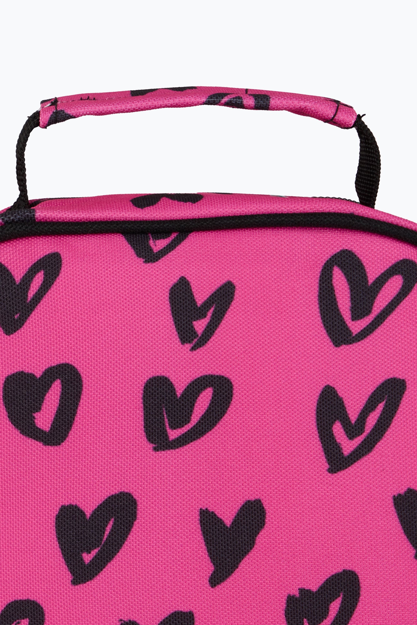 Hype Unisex Pink/Black Scribble Hearts Lunch Bag