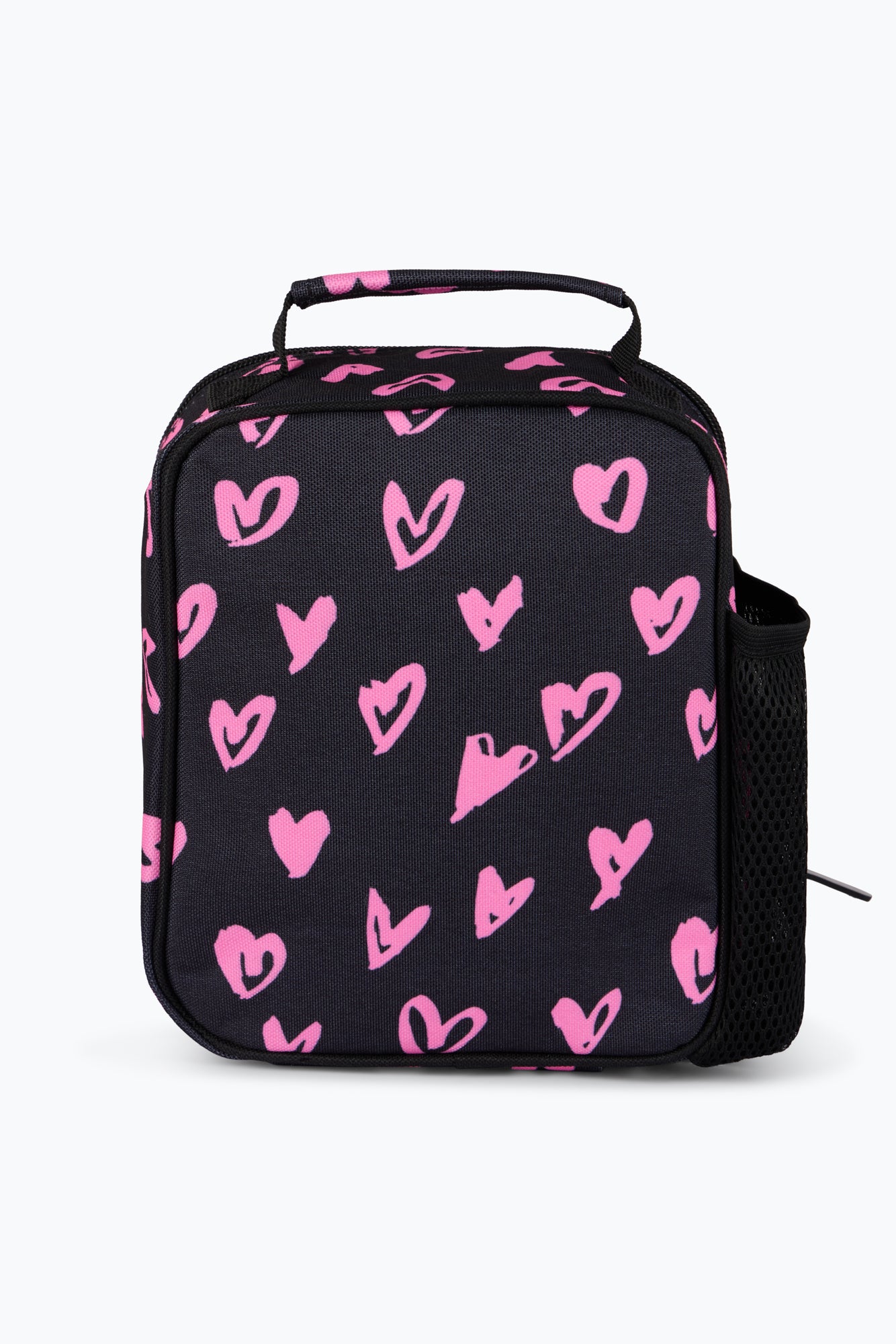 Hype Unisex Black/Pink Scribble Hearts Lunch Bag