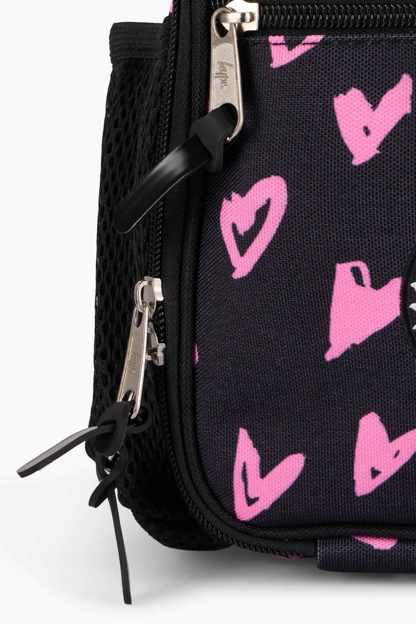 Hype Unisex Black/Pink Scribble Hearts Lunch Bag