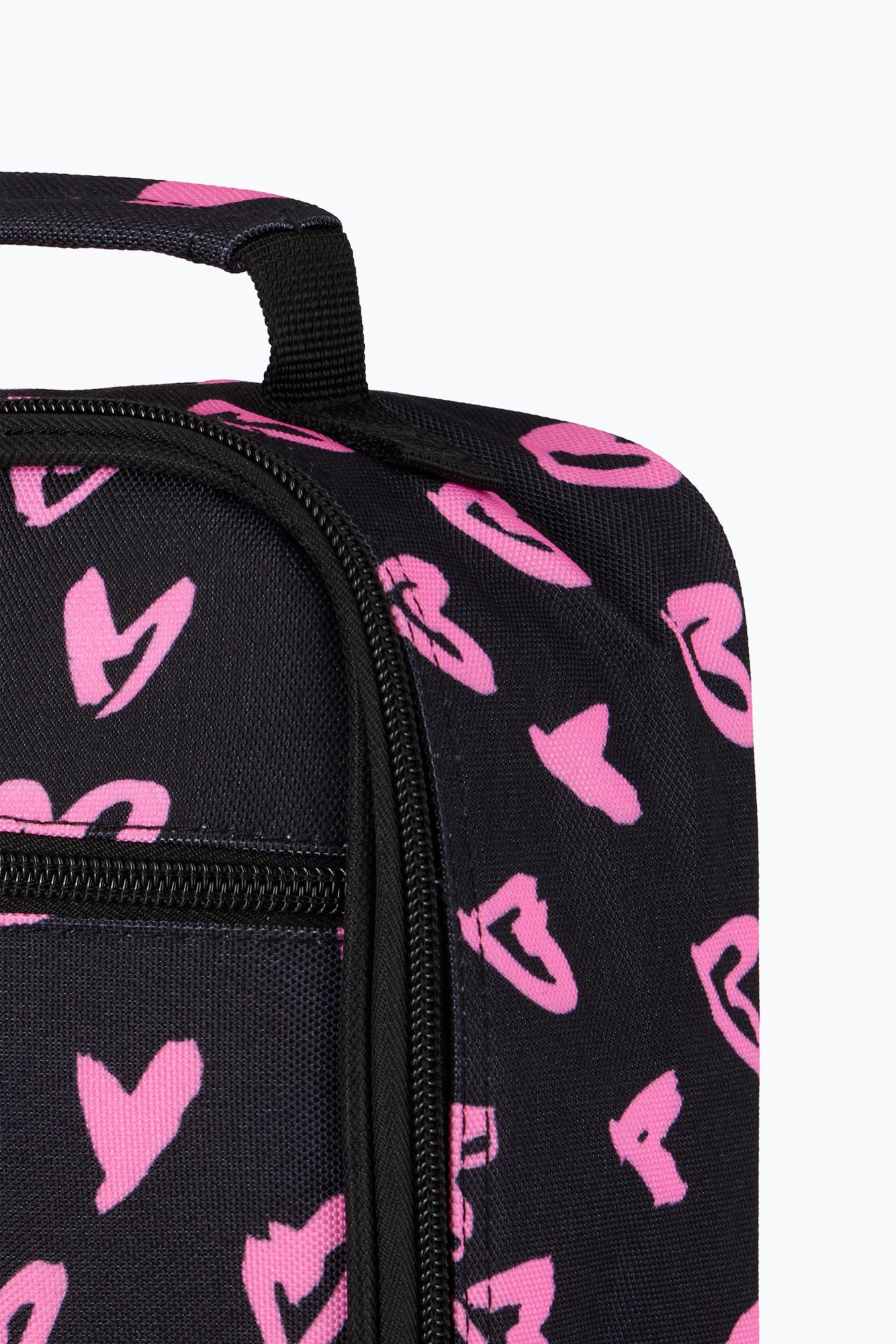 Hype Unisex Black/Pink Scribble Hearts Lunch Bag