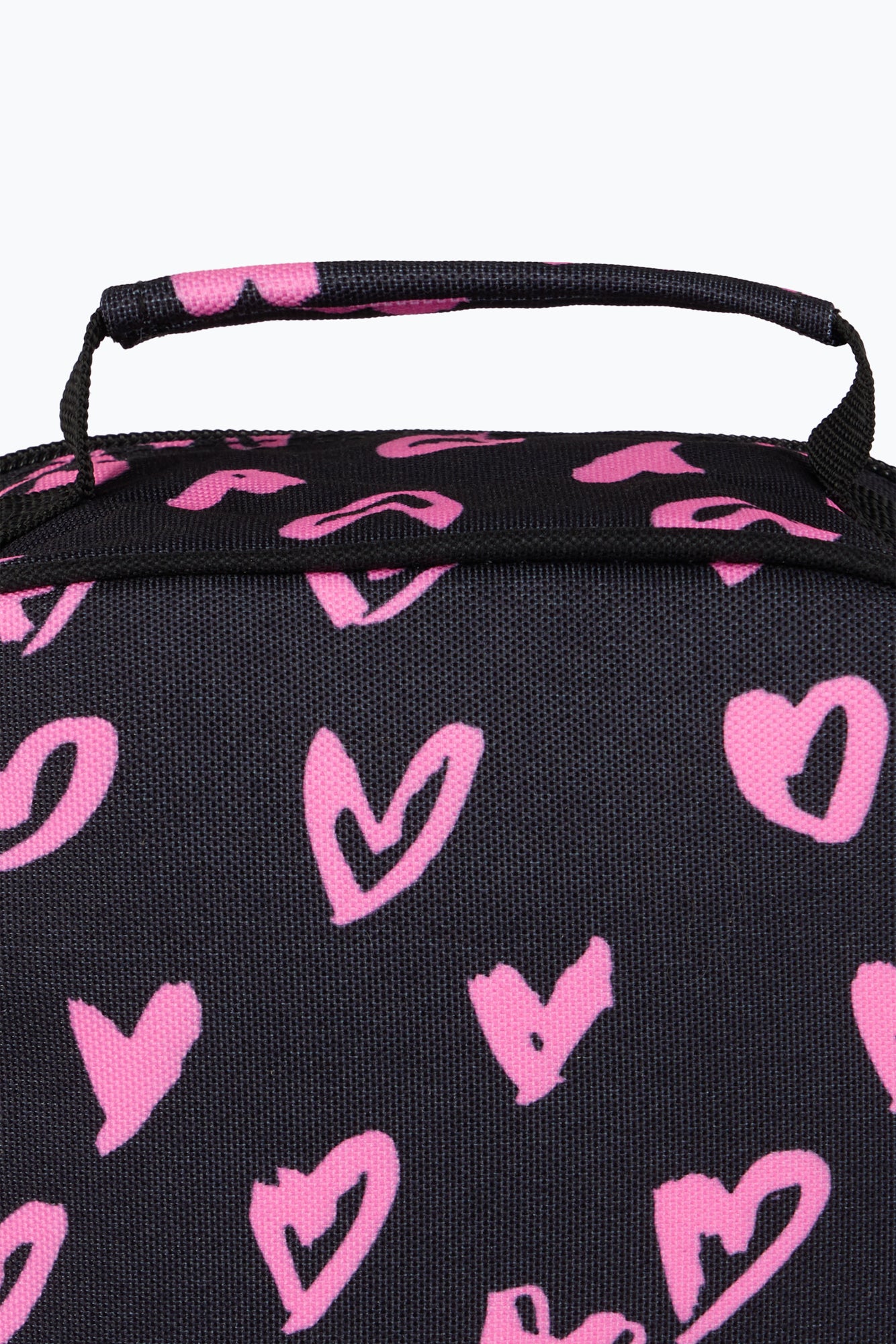 Hype Unisex Black/Pink Scribble Hearts Lunch Bag