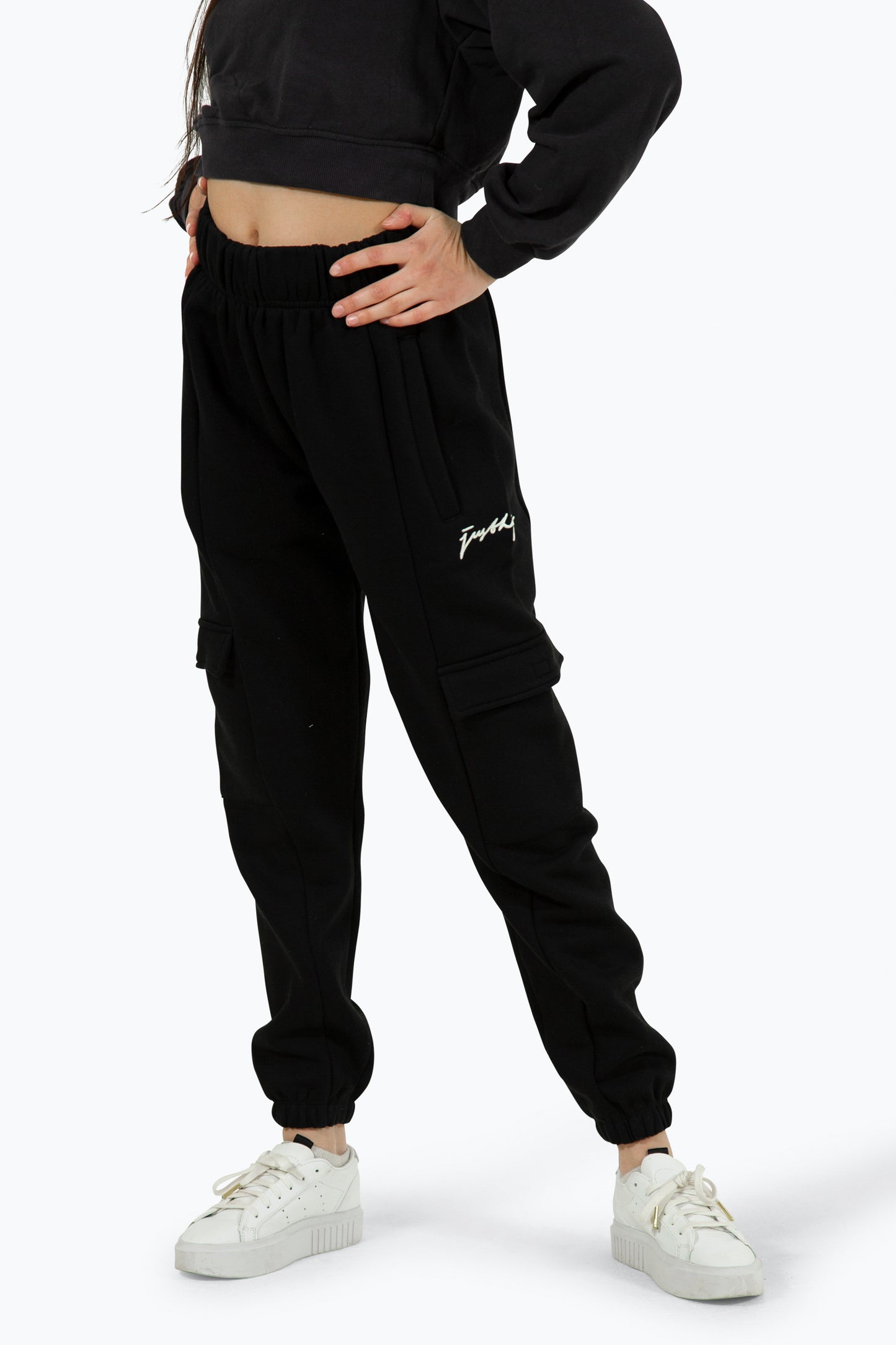 Hype Girls Black Cargo Joggers