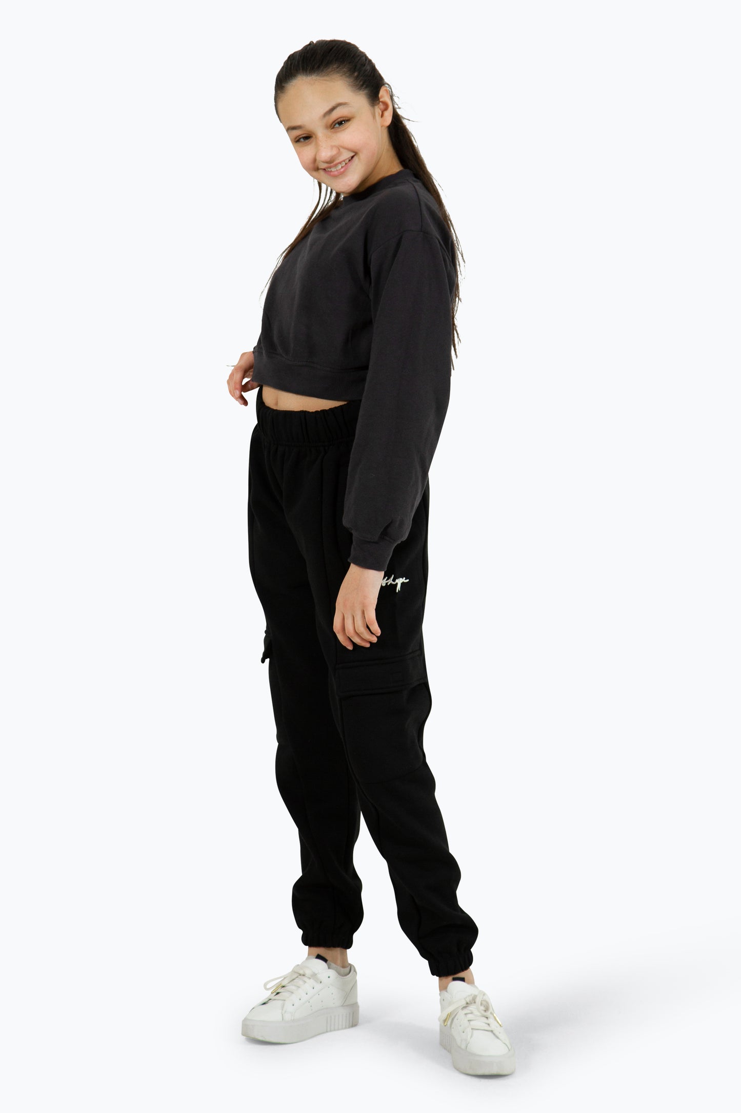 Hype Girls Black Cargo Joggers