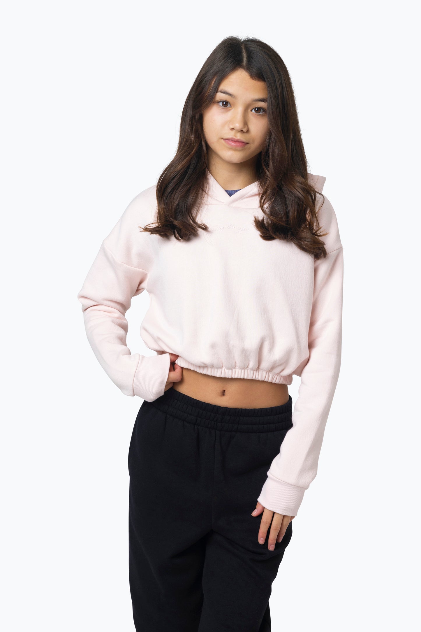 Hype Kids Pink Scribble Crop Hoodie