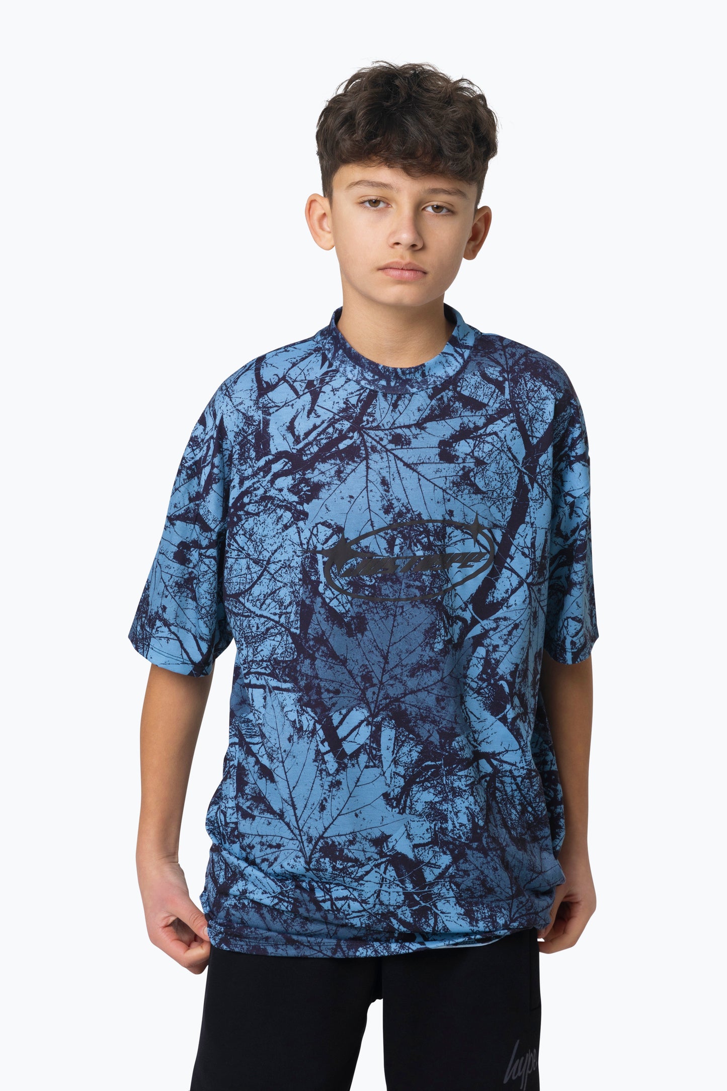 Hype Boys Multi Y2K Blue Leaf Oversized T-Shirt