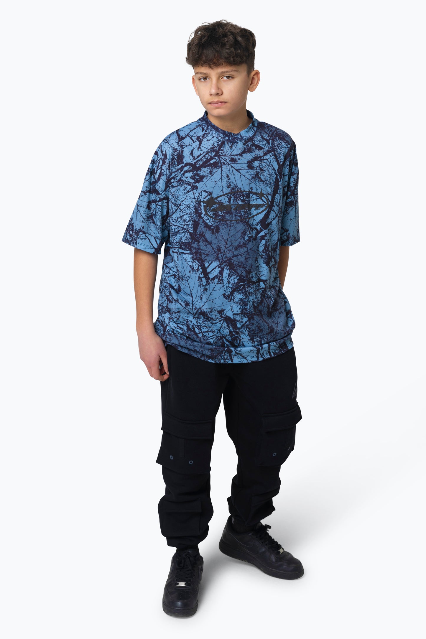 Hype Boys Multi Y2K Blue Leaf Oversized T-Shirt