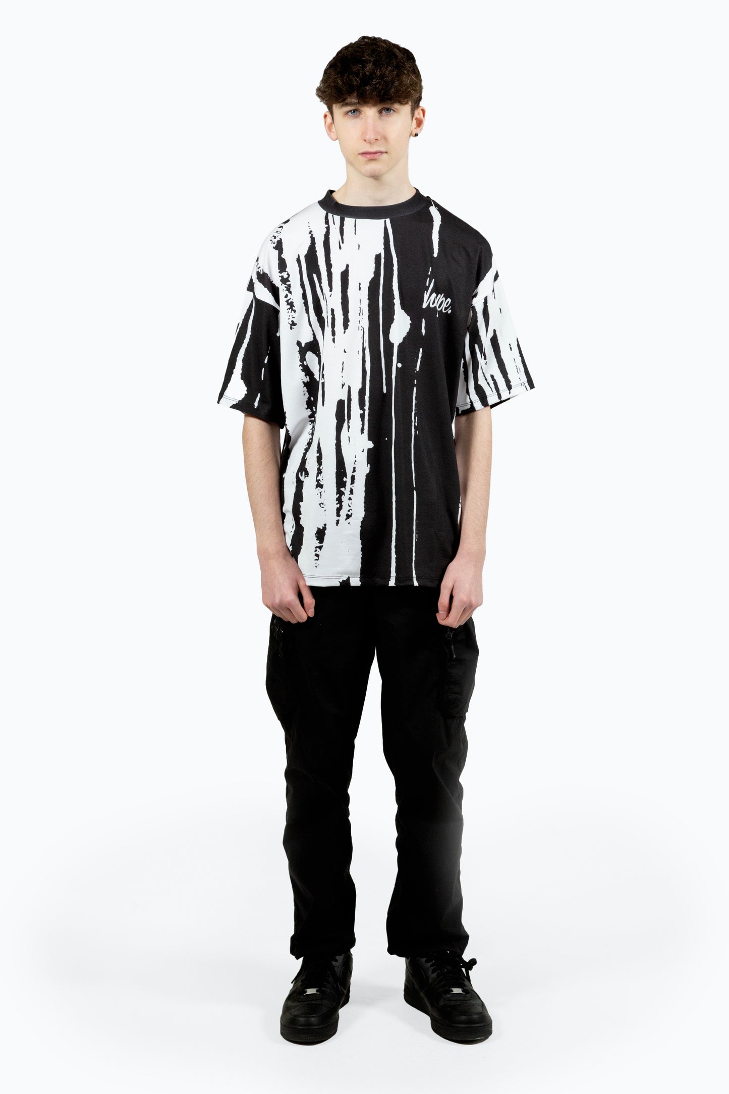 Hype Boys Multi Black Paint Run Oversized T-Shirt