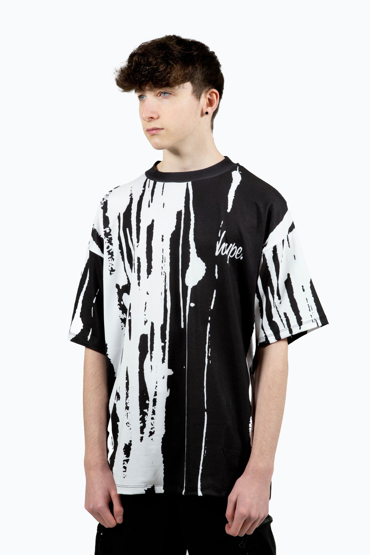 Hype Boys Multi Black Paint Run Oversized T-Shirt