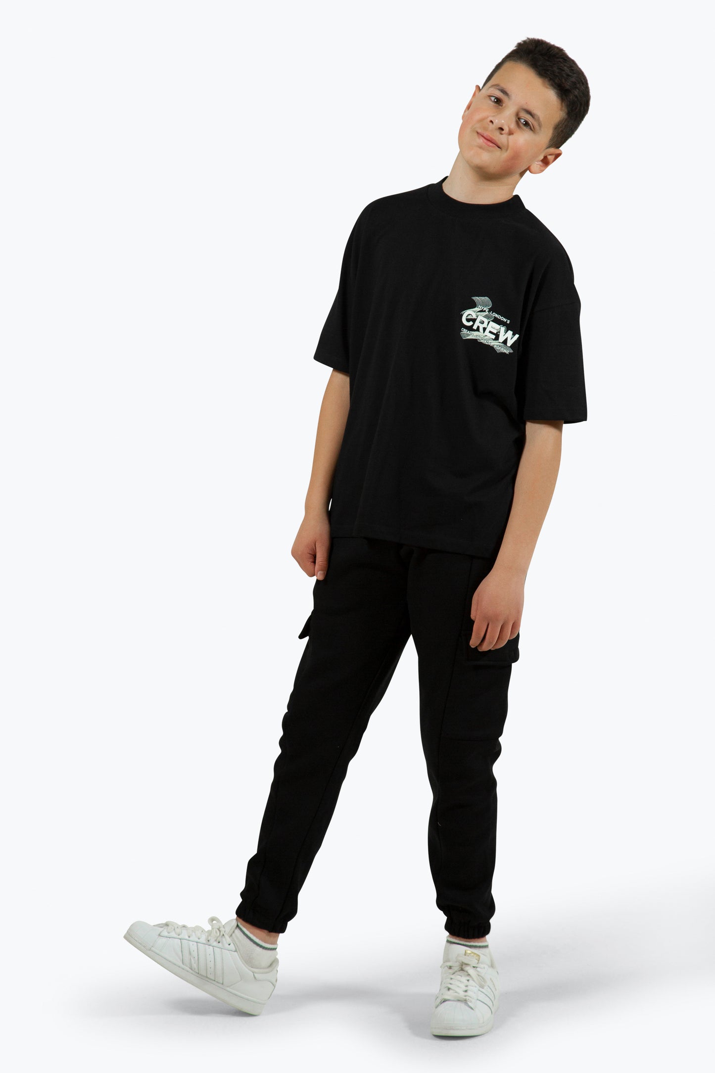 Hype Boys Black Crew Oversized T-Shirt