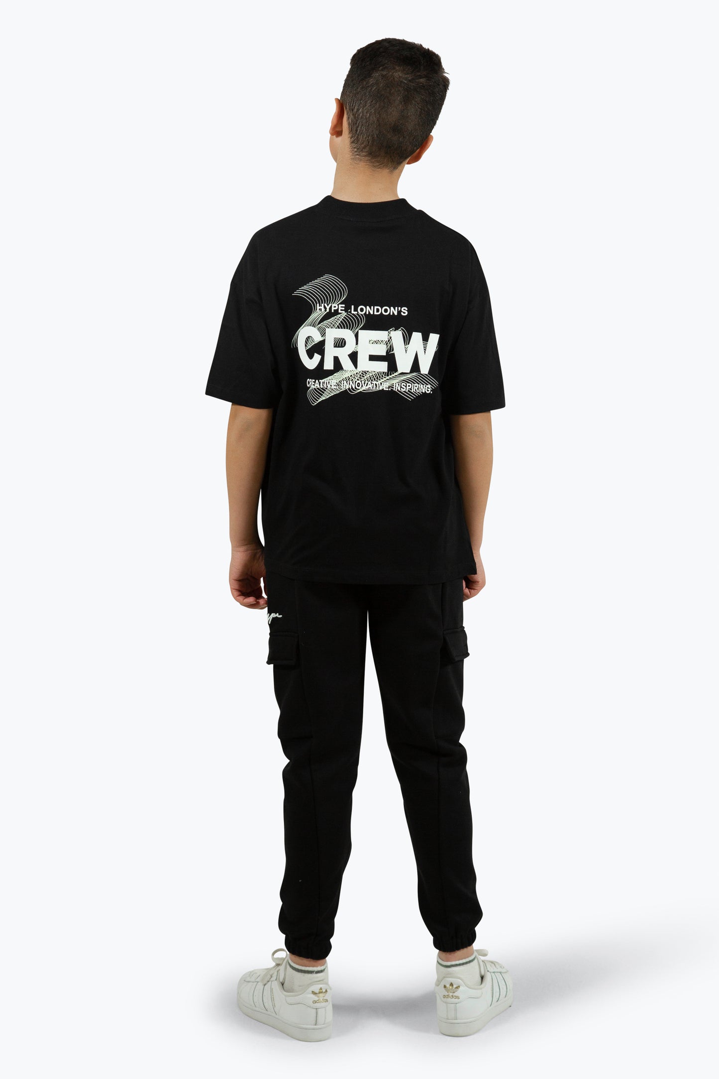 Hype Boys Black Crew Oversized T-Shirt