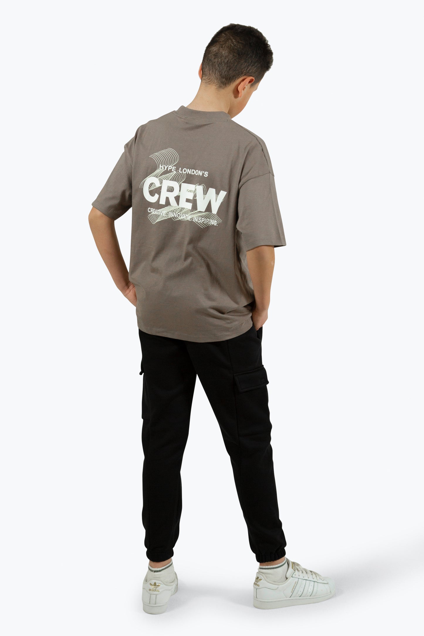 Hype Boys Brown Crew Oversized T-Shirt