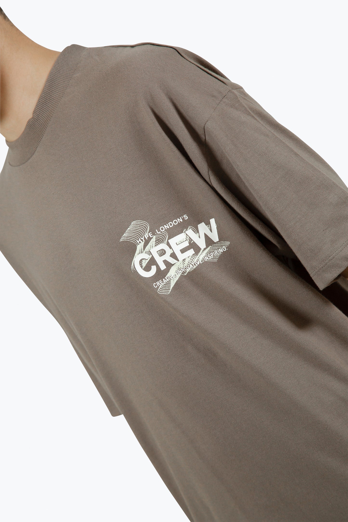 Hype Boys Brown Crew Oversized T-Shirt