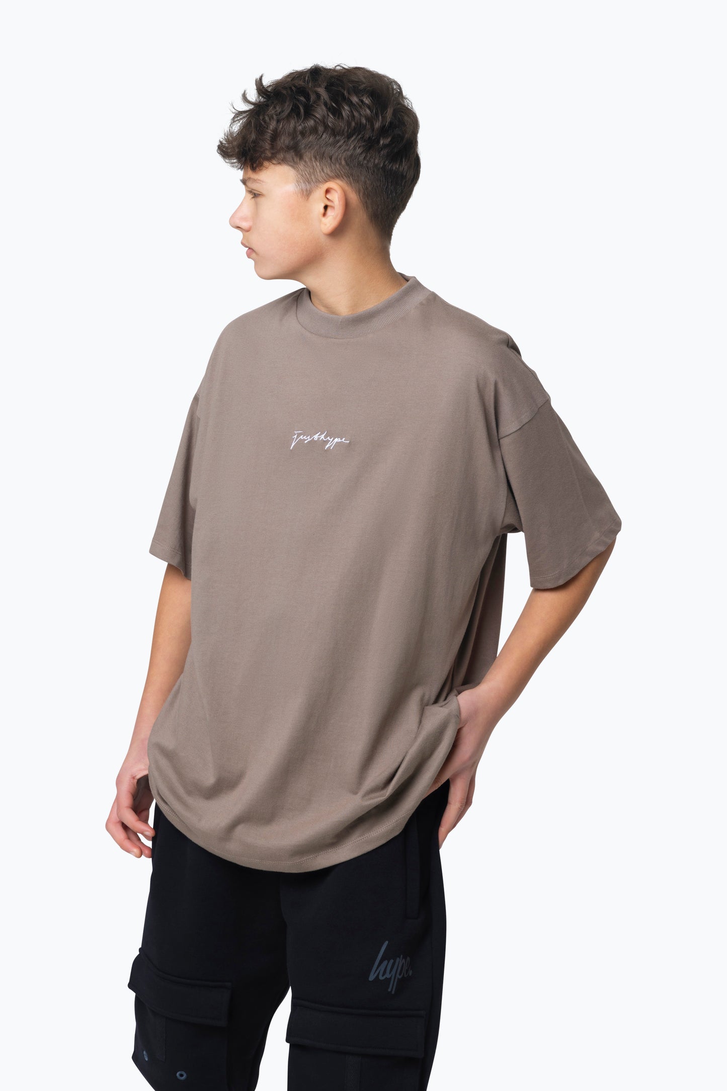 Hype Kids Brown Scribble T-Shirt