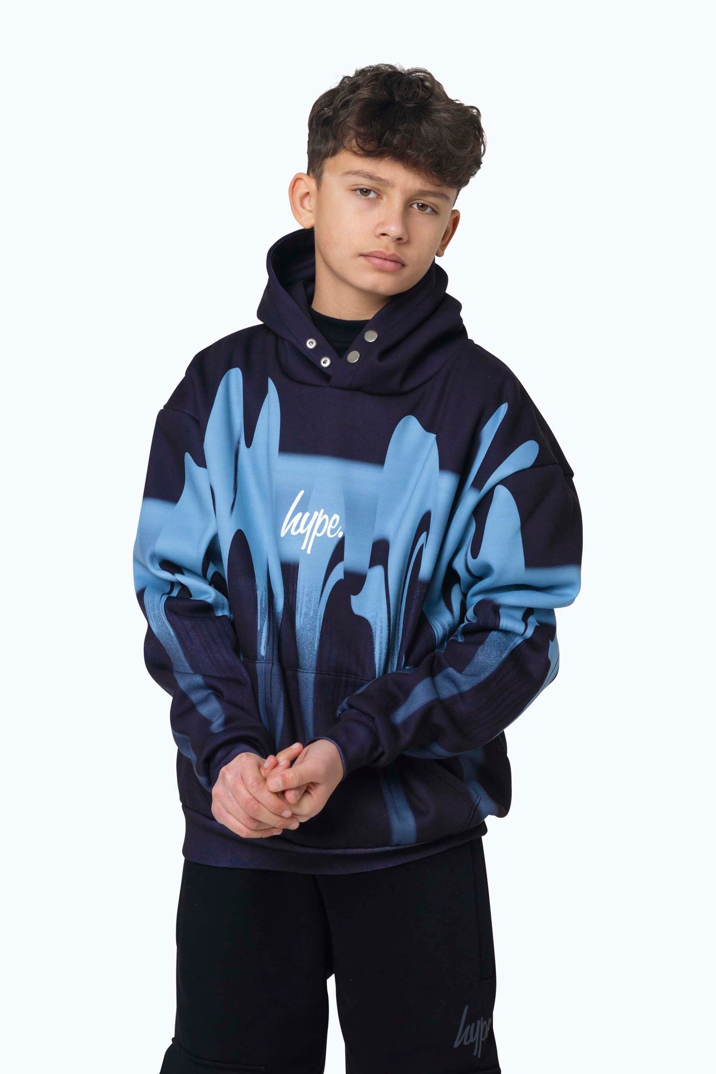 Hype Kids Multi Blue Drips Hoodie