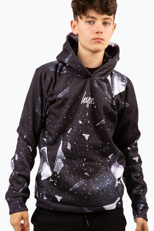 Hype Boys Black Explosion Mini Script Hoodie