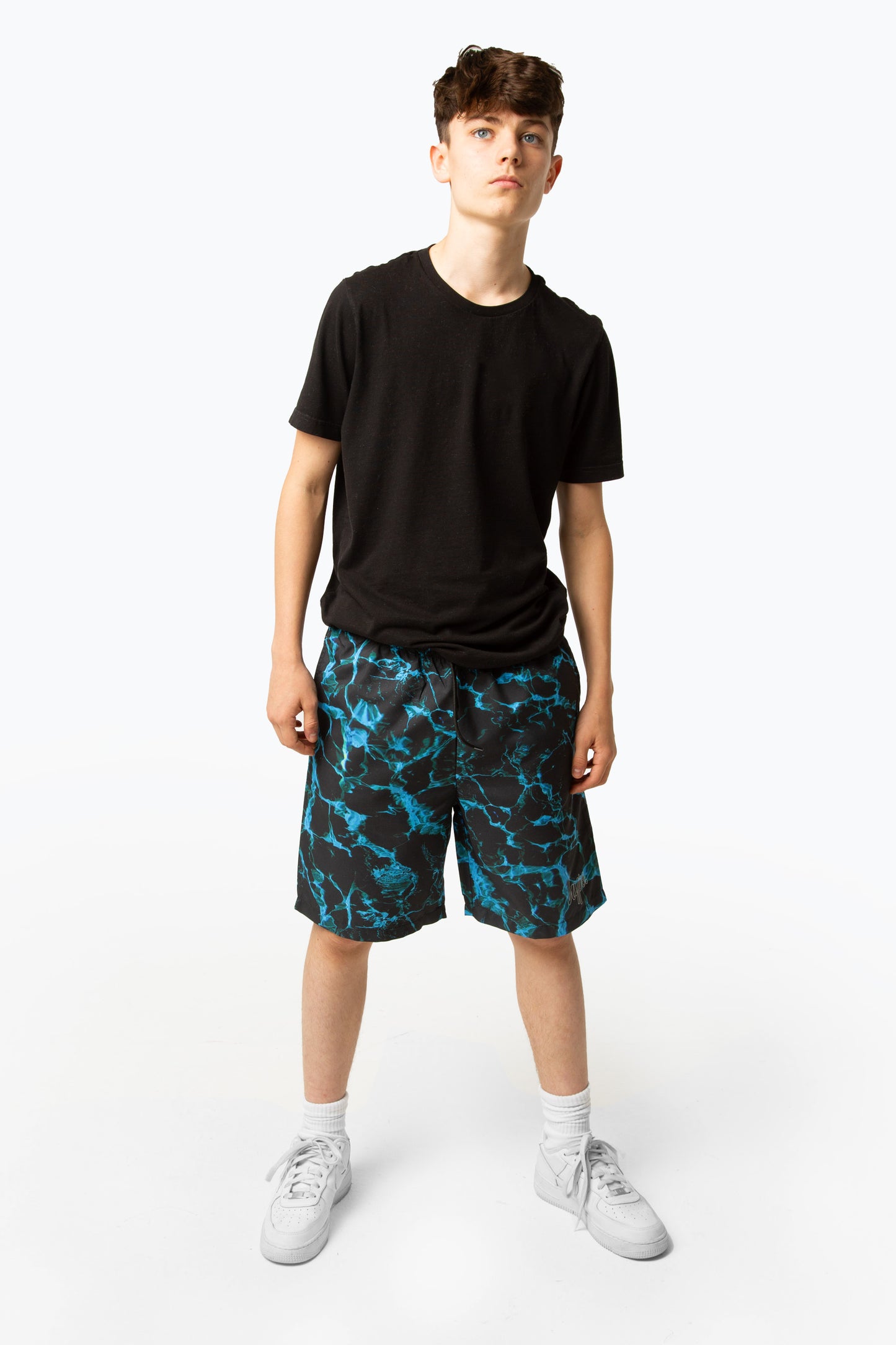 Hype Boys Black X-Ray Pool Mini Script Swim Shorts