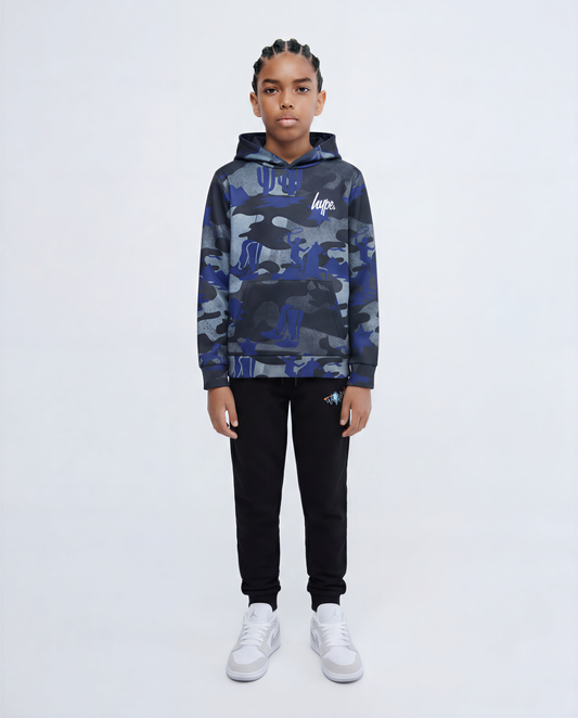 Hype Boys Black Cowboy Camo Hoodie
