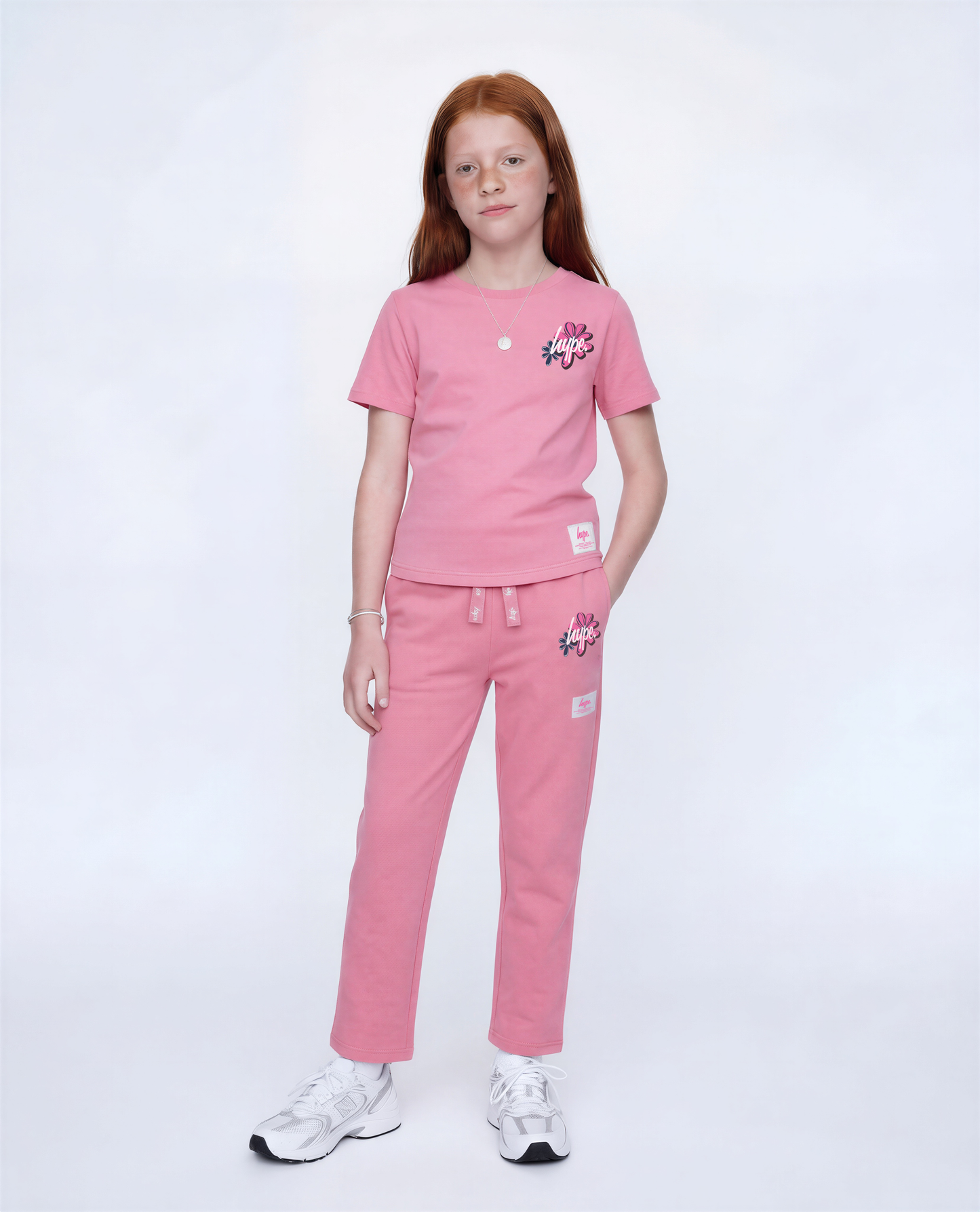 Hype Girls Pink Flower Type Joggers