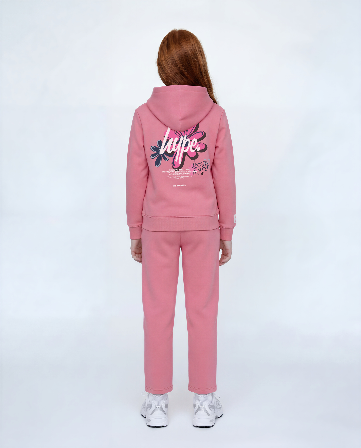 Hype Girls Pink Flower Type Joggers