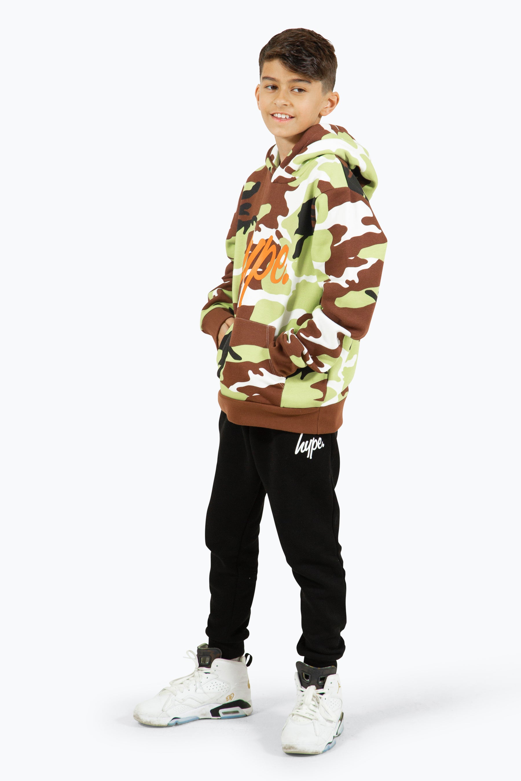 Hype Boys Camo Script Hoodie